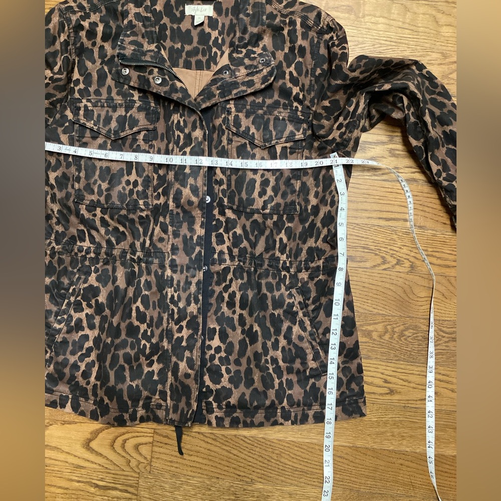 Style & Co leopard print Military jacket Size Extra Large - Picture 12 of 15